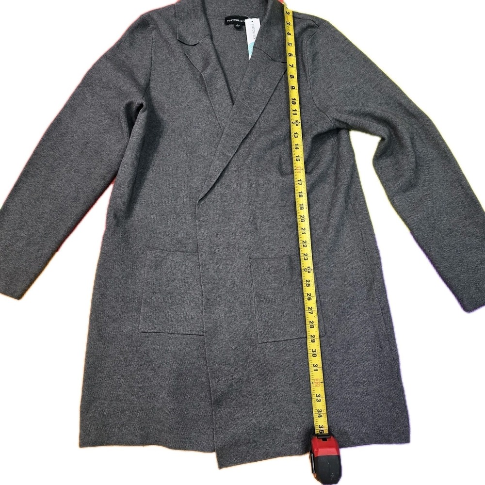 Fortune + Ivy Naji Collared Coatigan Grey Knit Jacket Women's XL New With Tags